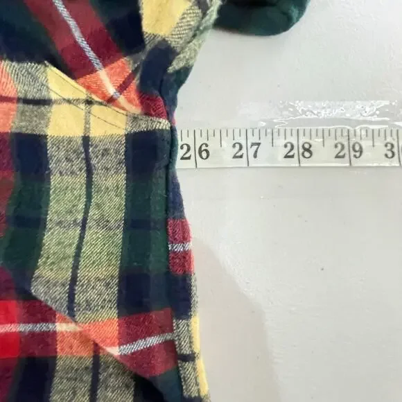 L.L.Bean Green Red Plaid 100% Cotton Flannel Button Down Women's Size 20 - Picture 9 of 11